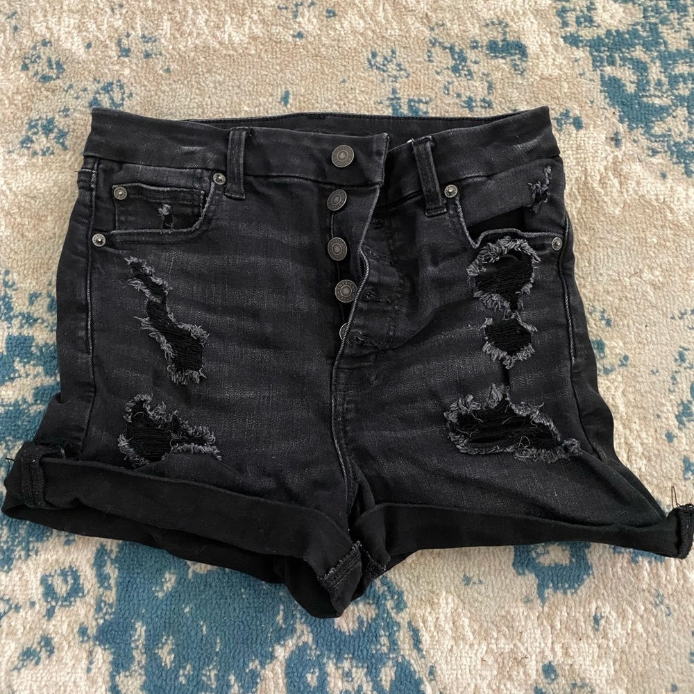 AE black super high waisted shorts